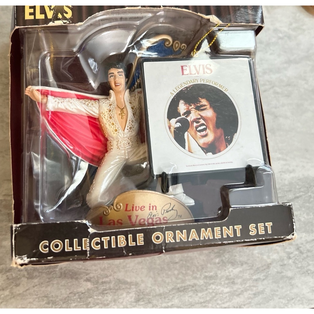 Unisex Trevco Elvis Collectible Ornament Set - White & Red